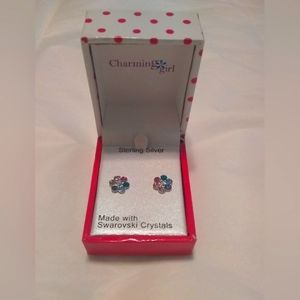 NWT Kohl's Charming Girl Flower Stud Earrings